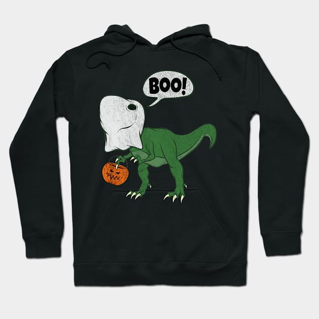 Halloween Dinosaur T Rex Ghost Costume Cute Dino JackOlantern Hoodie by luxembourgertreatable